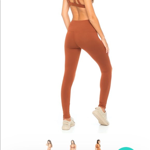 High rise Indah leggings in a dark tan tone - Picture 4 of 4